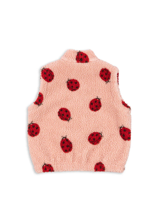 Konges Sløjd - Jody Teddyweste in rosa mit Marinenkäfer rot