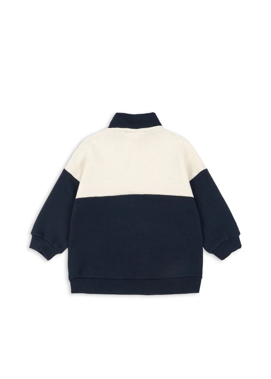 Konges Sløjd - Loupy Lou Zipper Sweatershirt Tennis Retro Style 100 % Biobaumwolle