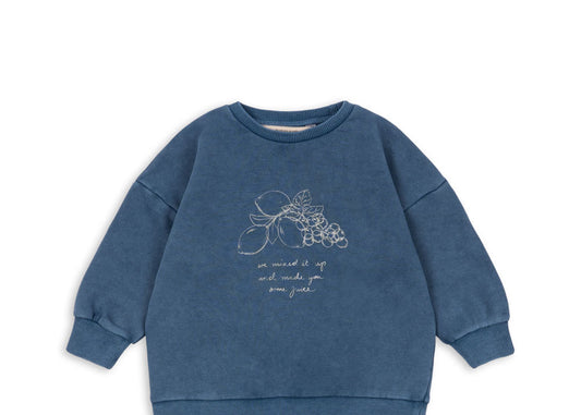 Konges Sløjd - Lou Sweatshirt mit Print in Orchid Blue aus Biobaumwolle