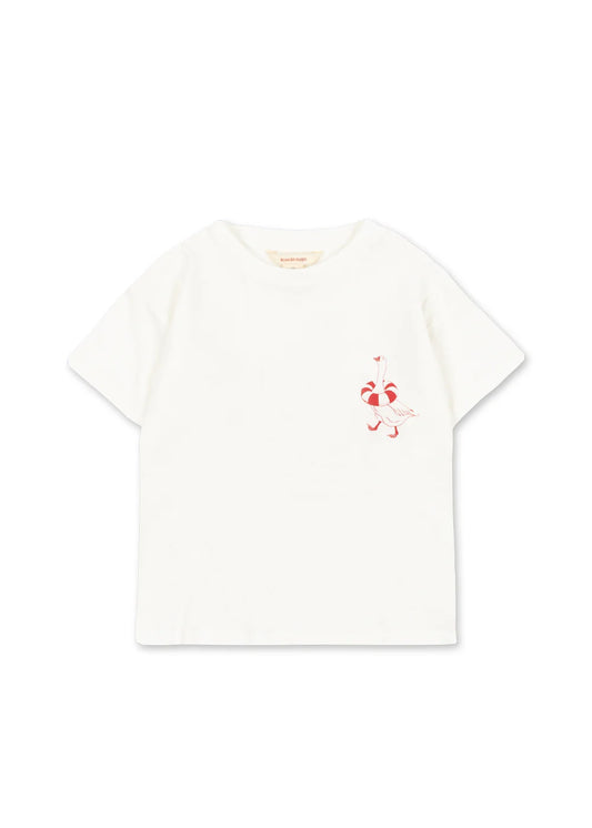 Konges Slojd - ERA MINI&ME Kinder & Mum Shirt in weiss mit roten Print