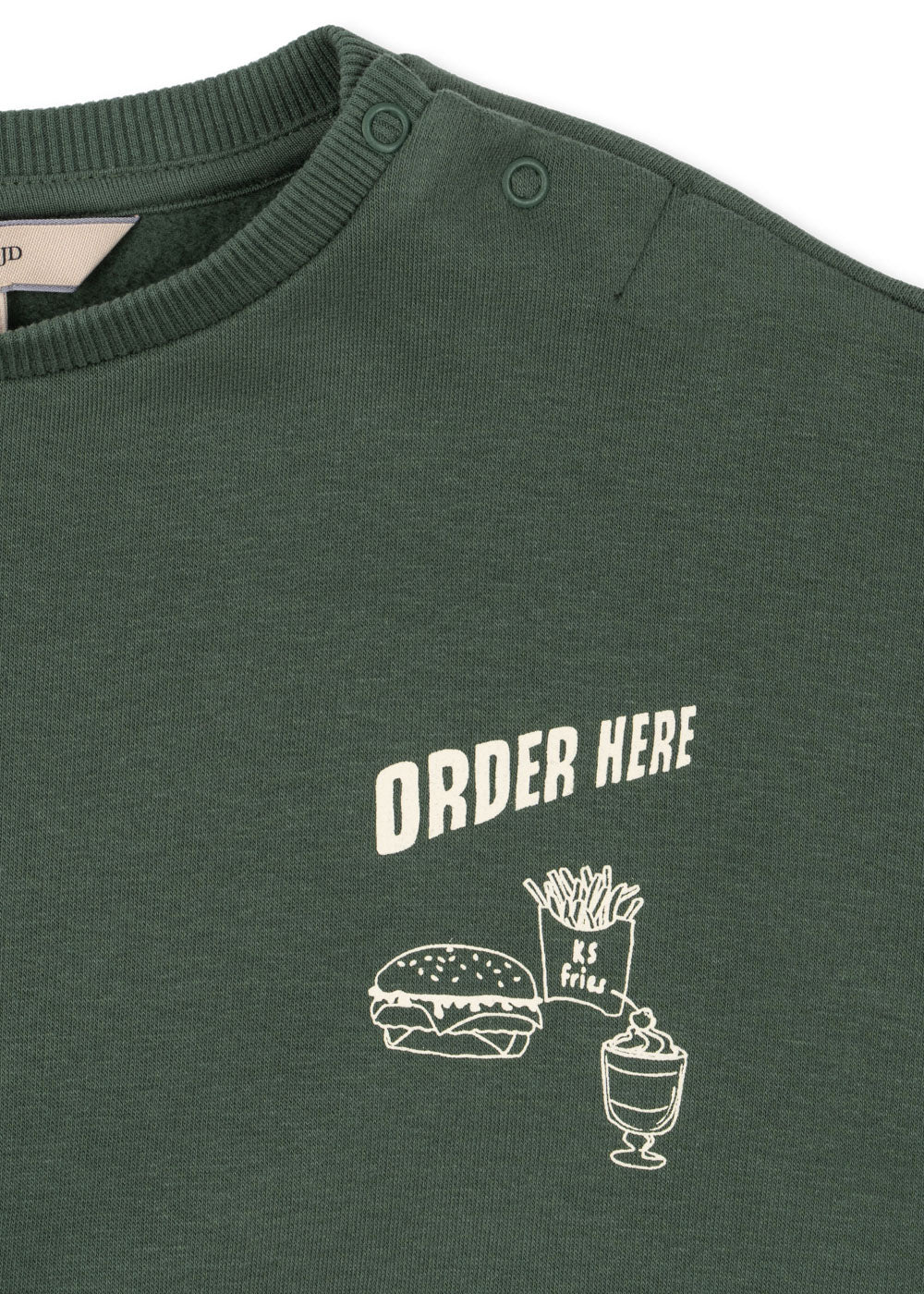 Konges Slojd - Lou Kinder Sweatshirt in Vintage Grün mit Print