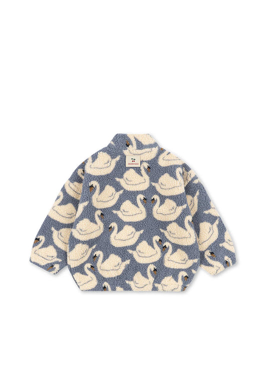 Konges Slojd - Jody Kinder Teddy Fleece Jacke mit Schwan PRE ORDER