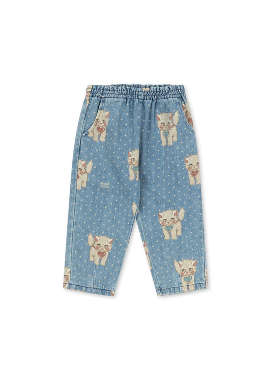 Konges Slojd - Magot Fill Kinder Jeans mit Katzenprint