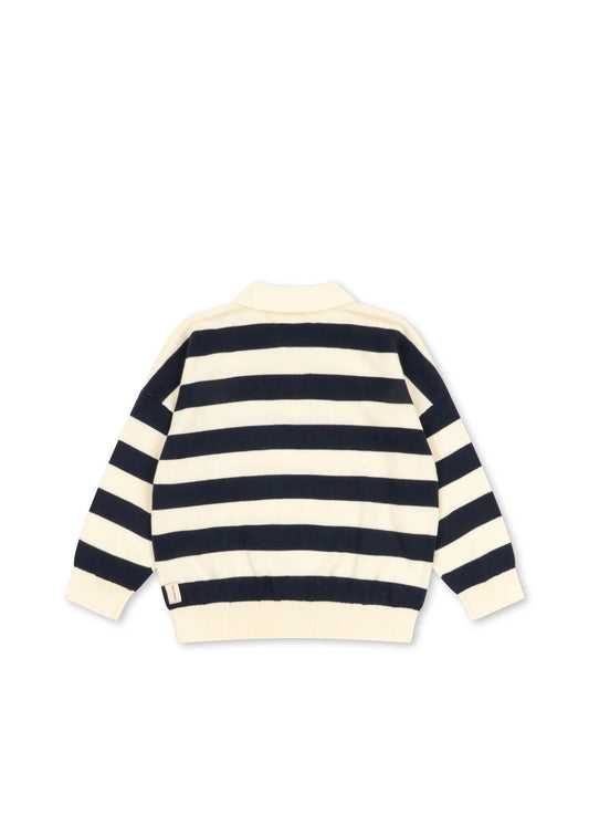 Konges Slojd - Manis Kinder Strick Polo Pullover in gestreift blau inkl Stick