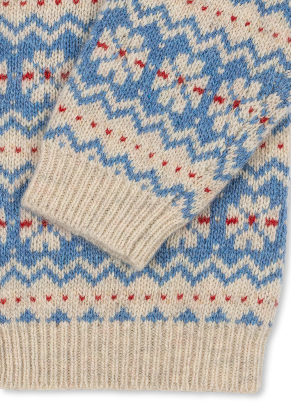 Konges Slojd - Billi Kinder Strickjacke Norwegen Style in Hellblau Creme weiss