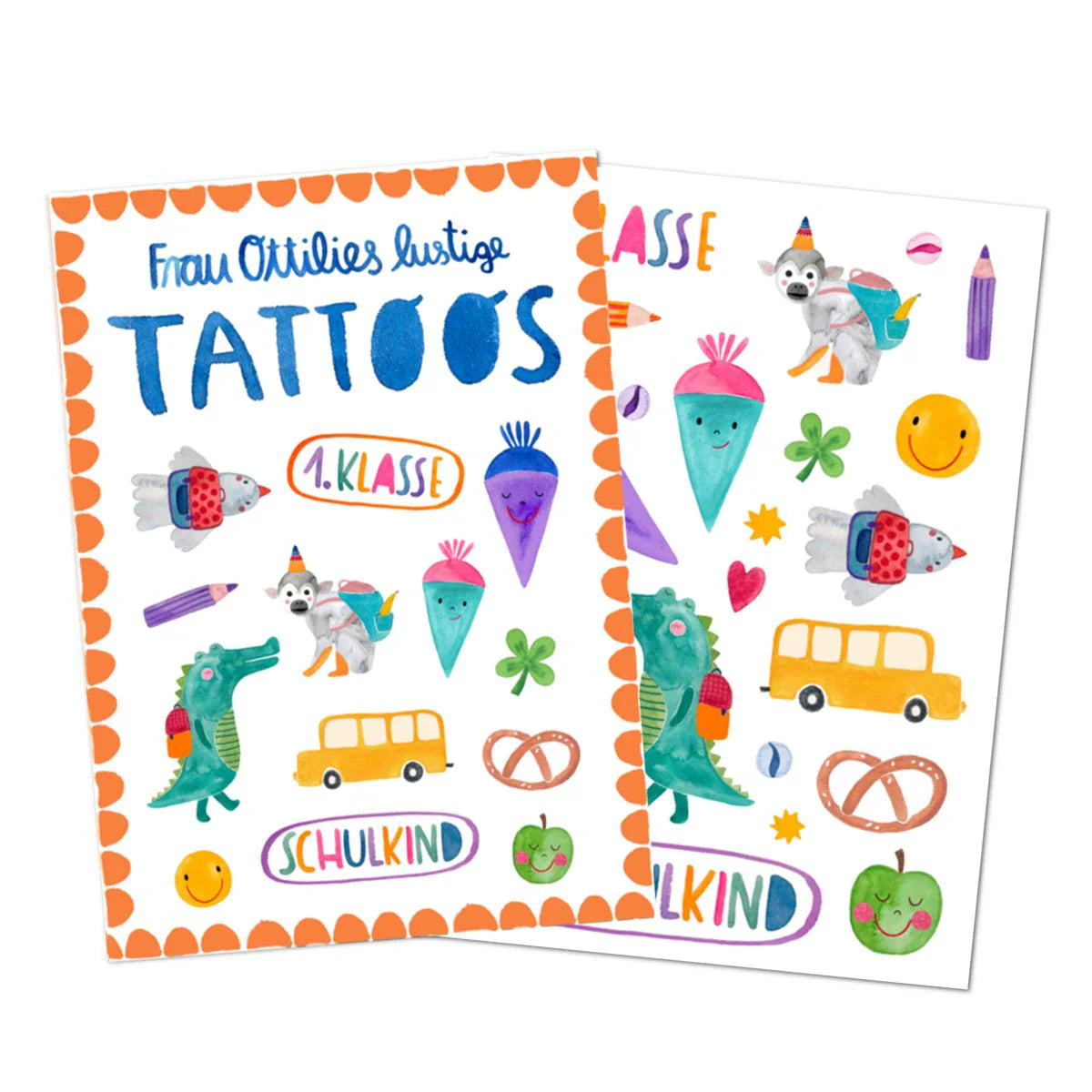 Frau Ottilie - Kinder Tattoos Schulkind Einschulung