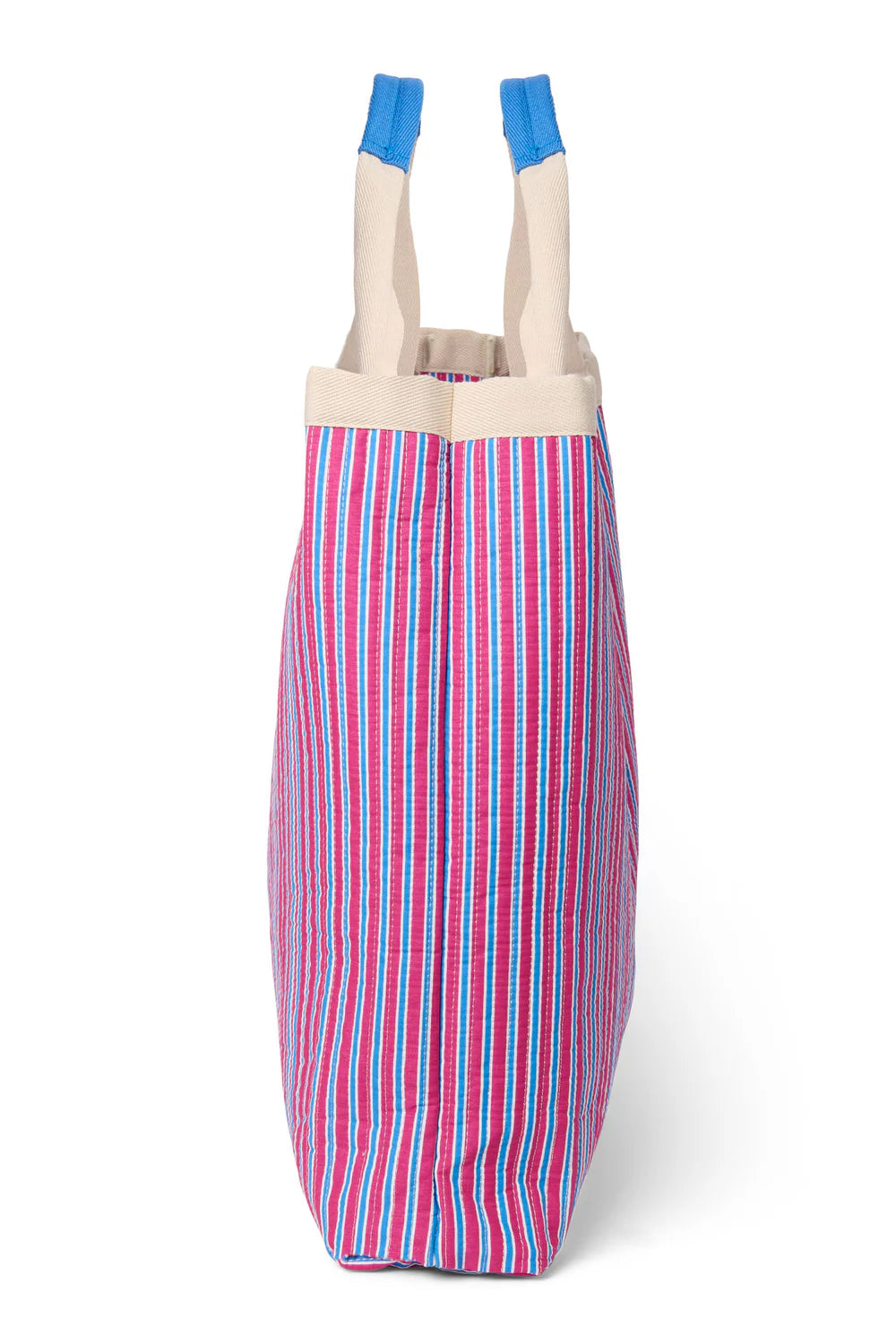 Studio Noos - Rasberry Poplin Strandtasche mit Henkel gestreift