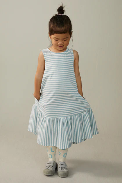 Gray Label - Kleid mit Rüsche in Sky gestreift