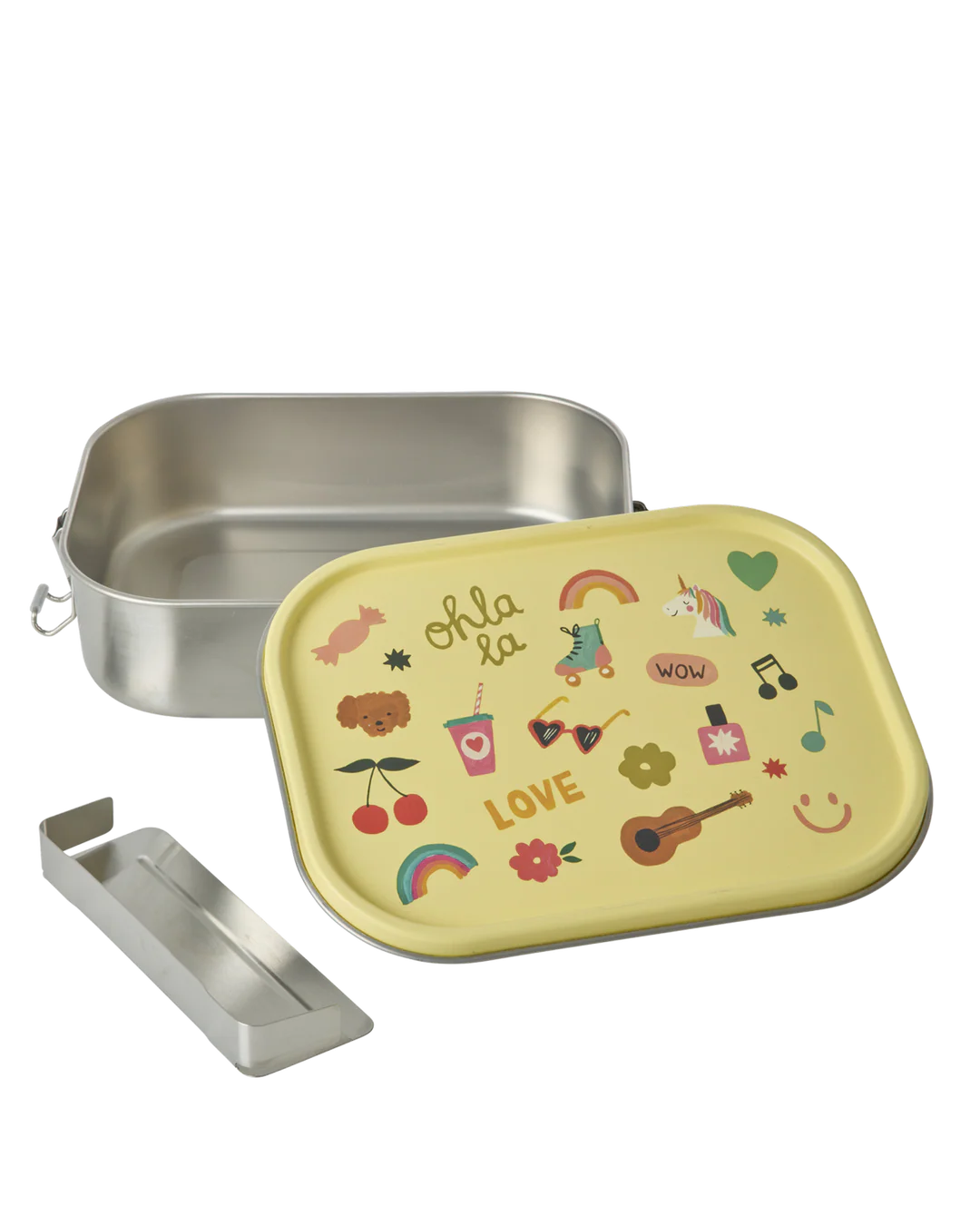 Rice - Lunchbox aus Edelstahl in Hellgelb Unicorn Bunt