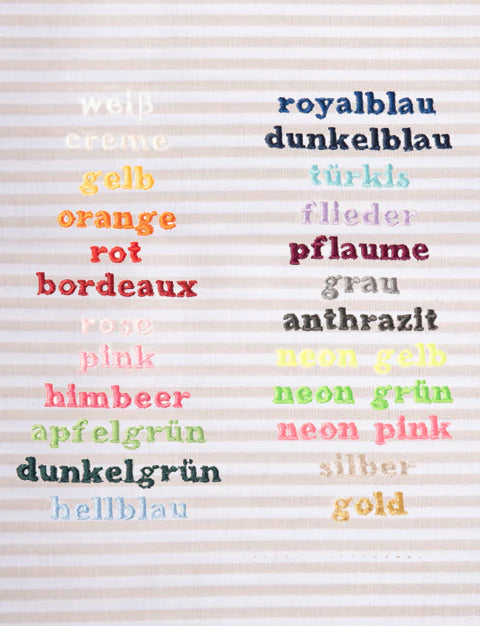 Paula & Ferdinand - Schultüte VICHY STRIPES beige - bunte Bänder - personalisiert