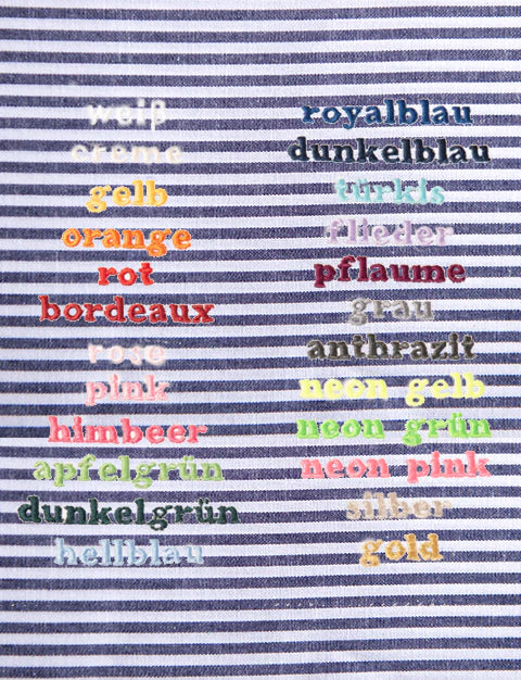 Paula & Ferdinand - Schultüte VICHY STRIPES dunkelblau - bunte Bänder - personalisiert