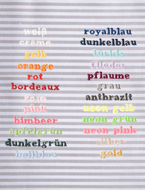 Paula & Ferdinand - Schultüte VICHY STRIPES hellgrau - bunte Bänder - personalisiert