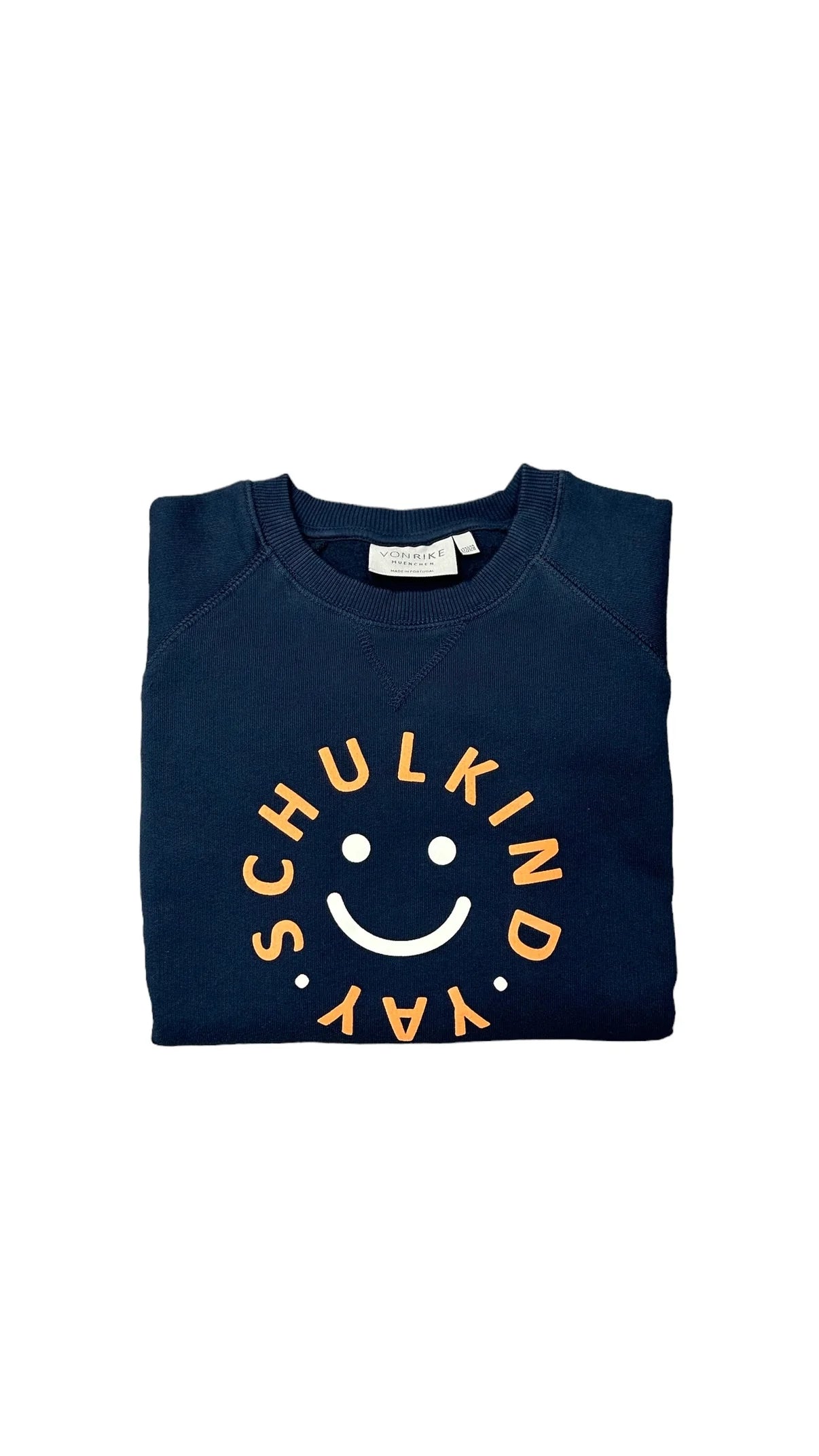 von Rike - Schulkind Sweater limitiert für Boys blau mit Neon Orange