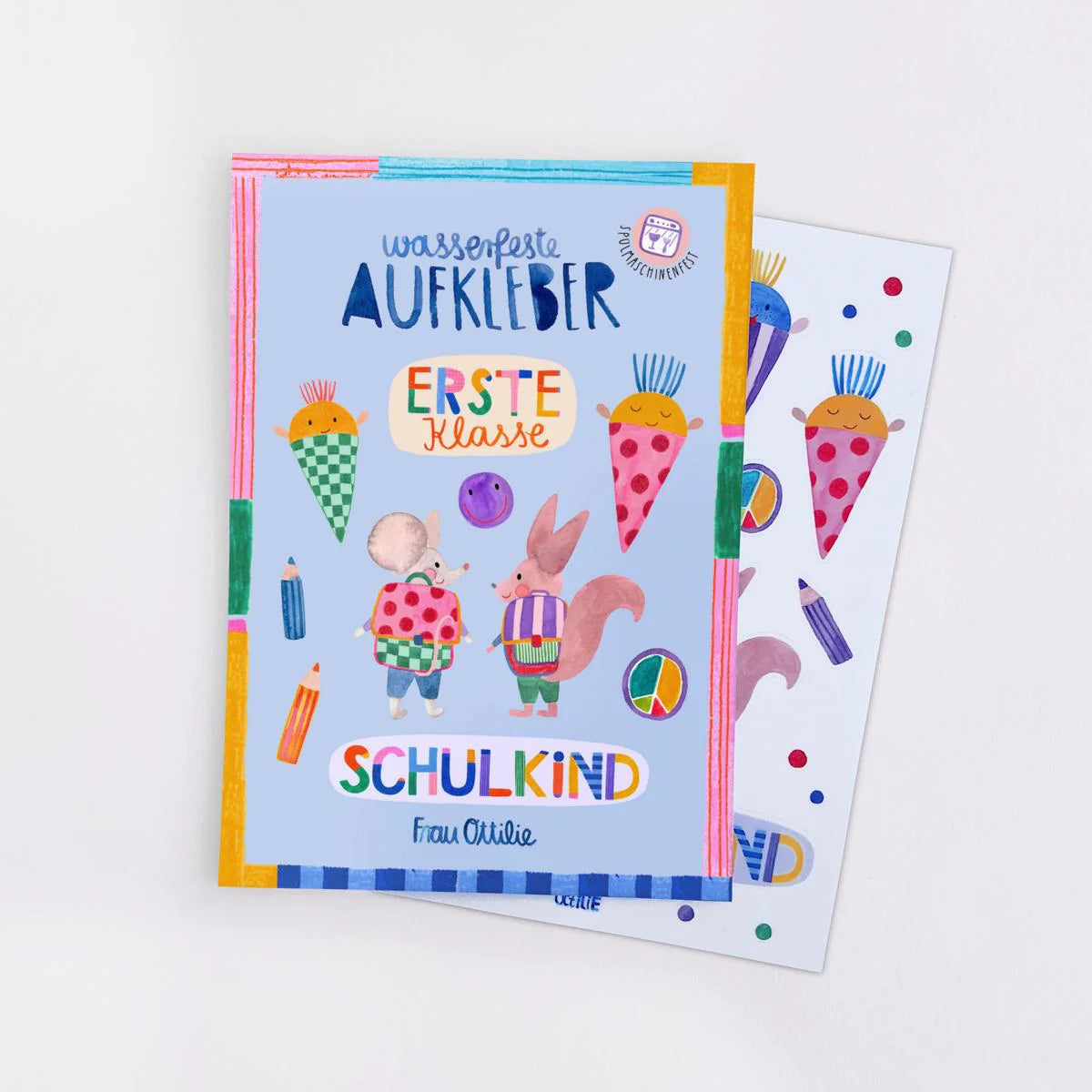 Frau Ottilie - wasserfeste Aufkleber zur EInschulung