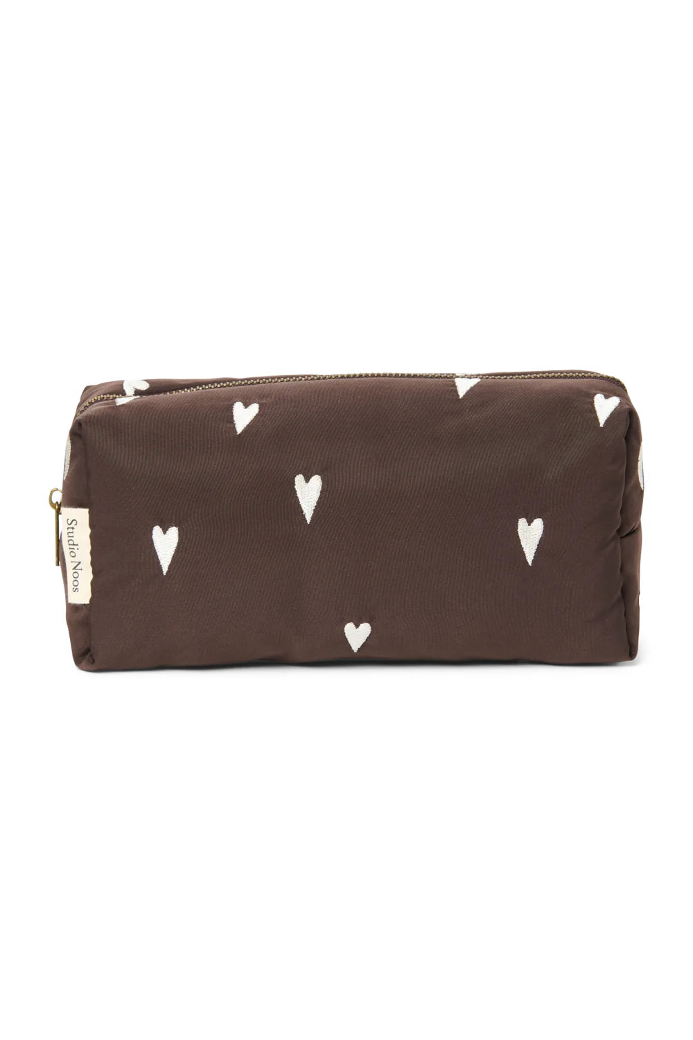 Studio Noos Kosmetik / Windeltasche - Brown Puffy Hearts Pouch