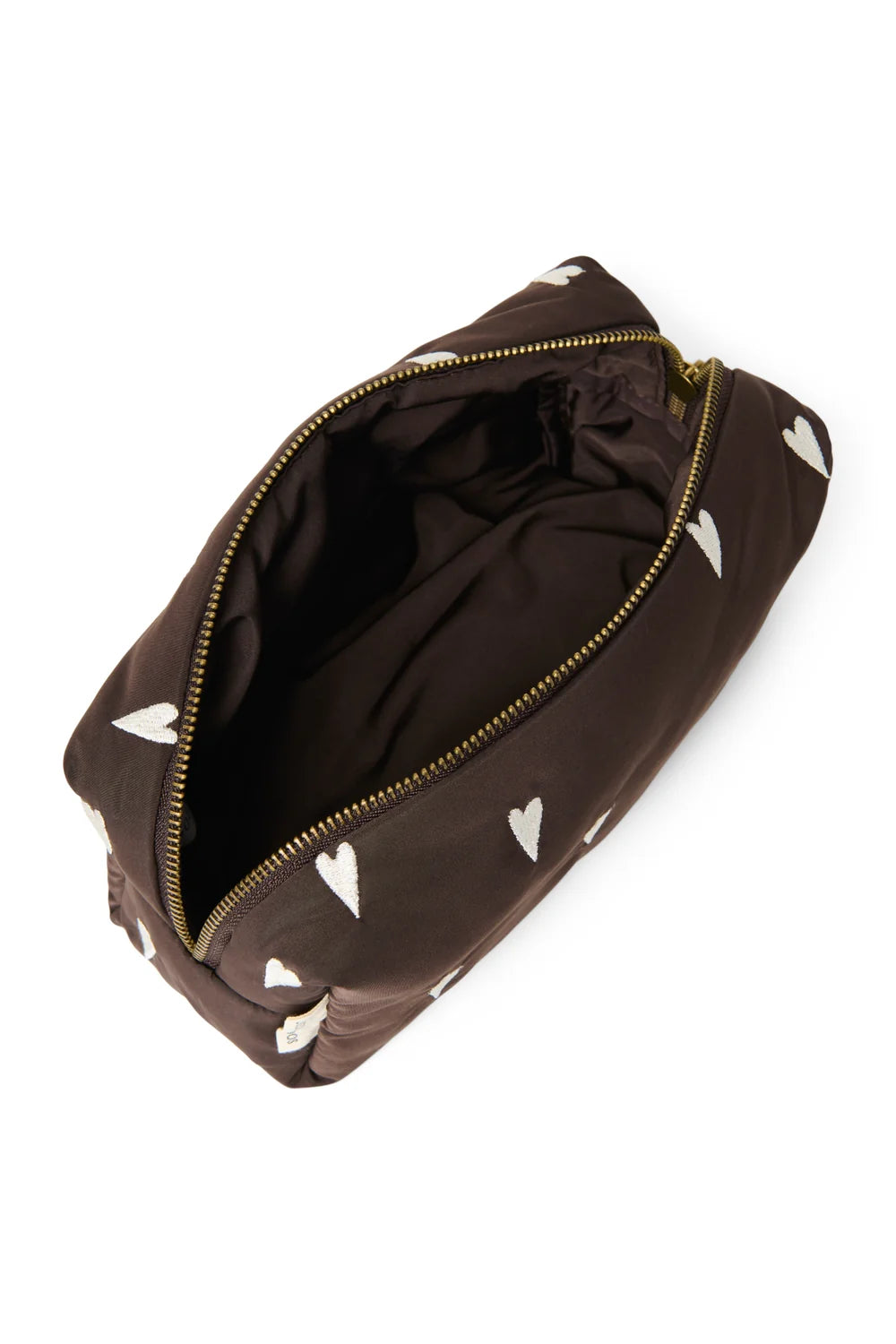 Studio Noos Kosmetik / Windeltasche - Brown Puffy Hearts Pouch