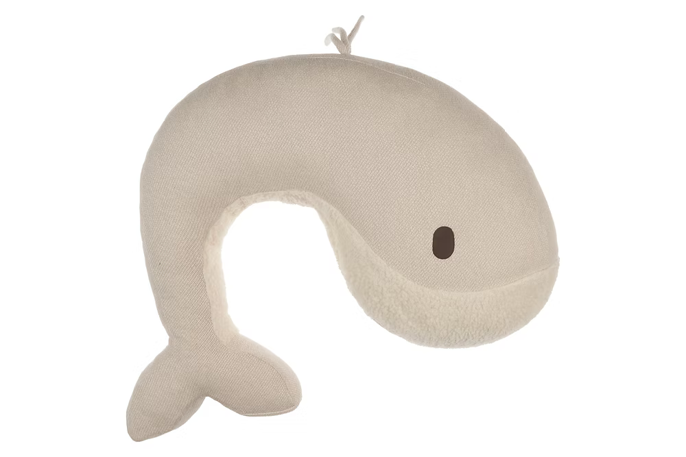 Nanami - Momo Stillkissen Wal in Beige Leinen NEU