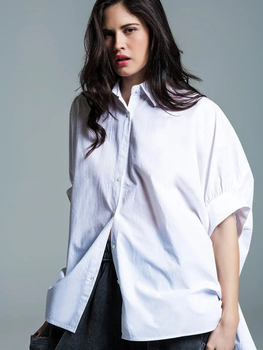 Stadtkinder - Oversize Bluse in weiss