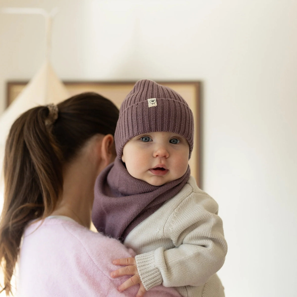 Lille Toni - Dreieckstuch Elise in Mauve für Babys & Kinder aus 100 % Merinowolle (Kopie)