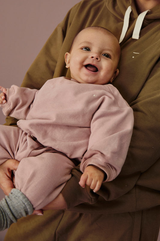 Gray Label Sweater - Baby Dropped Shoulder in Berry