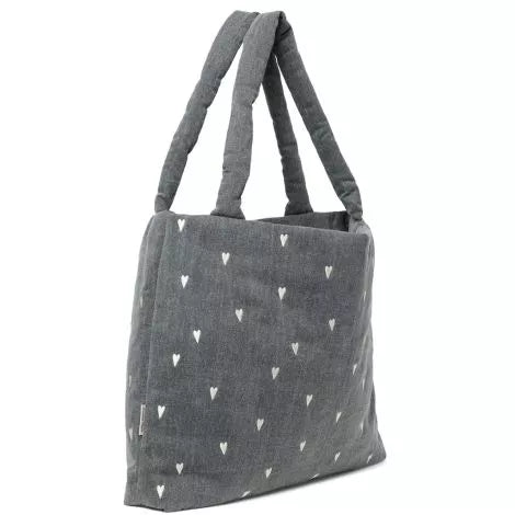 Studio Noos - Mom Bag Denim Grau mit weissen Herzen