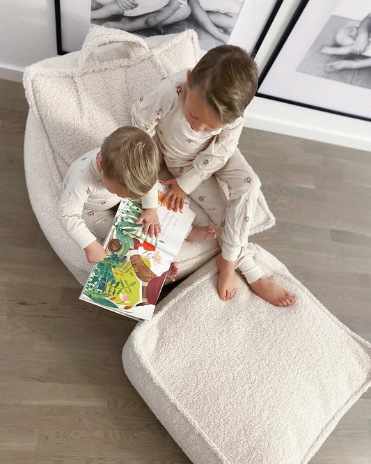 Wigiwama - Sitzkissen Ottomann Boucle in Creme weiss