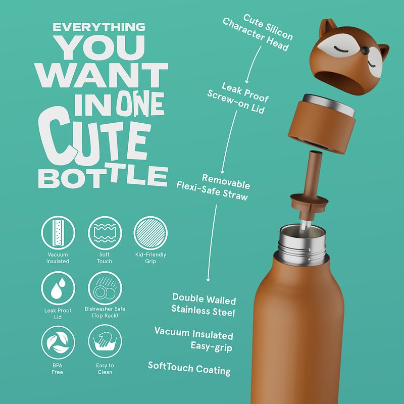 Asobu - Bestie isolierte Trinkflasche Fuchs