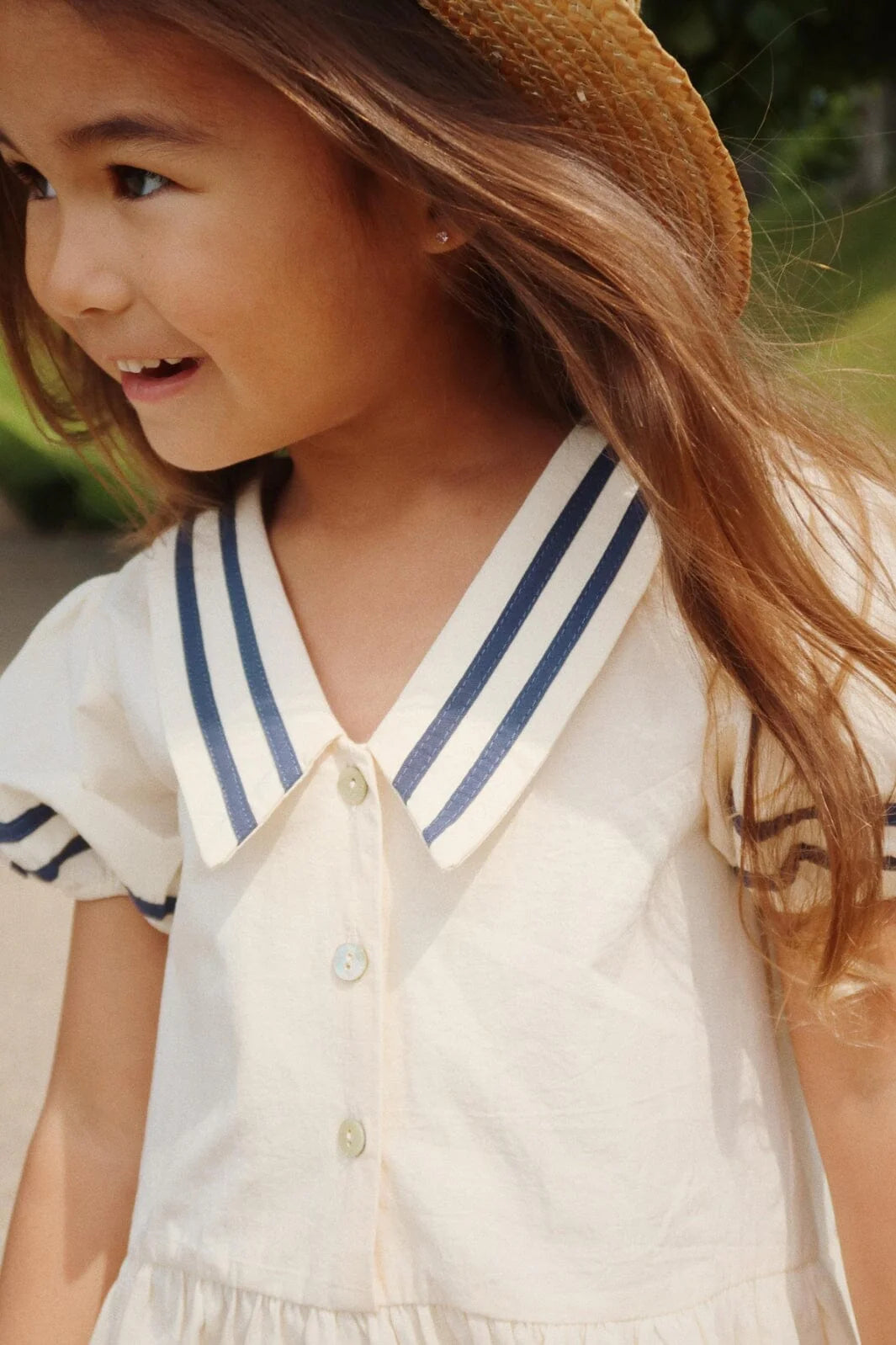 Konges Sløjd - Allie Sailor Kleid in weiss Matrosenkleid aus Biobaumwolle