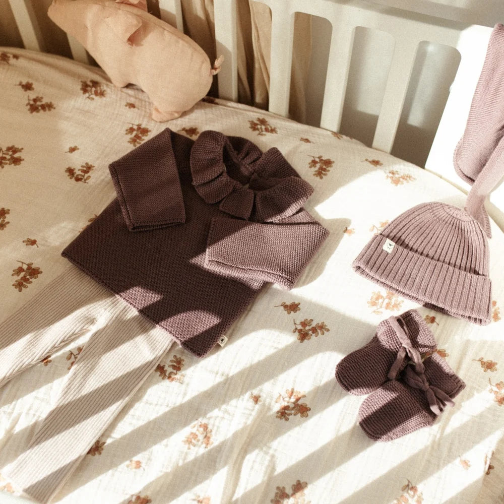 Lille Toni - Pullover Greta in Mauve aus 100 % Merinowolle Neue Farbe der Saison AW26