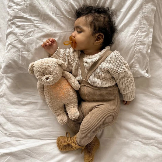 Moonie 2.0 Organic Nachtlicht Einschlafhlfe & Kuscheltier in Sand Natur