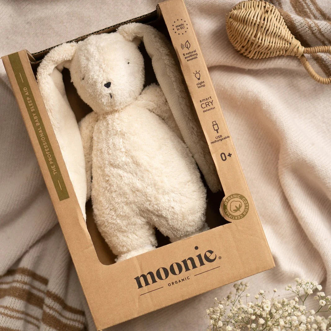Moonie - Bunny Kuscheltier / Einschalfhilfe & Licht in Rose 2.0 Organic Humming