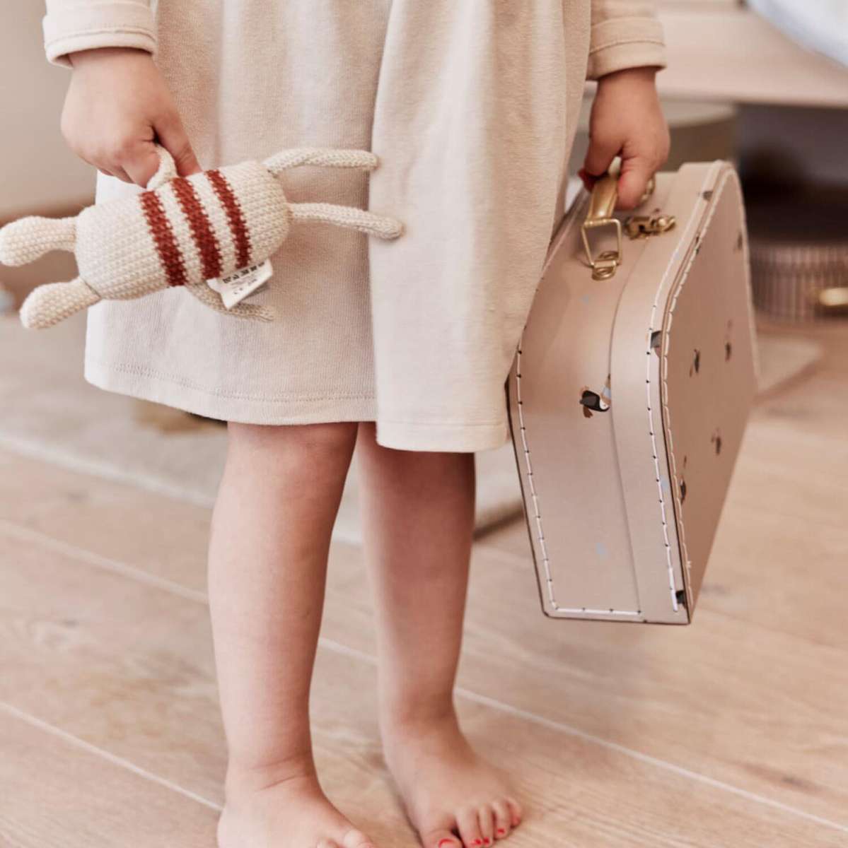 OYOY - Kofferset Koffer in Braun gestreift / Toukan