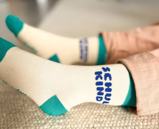 Tinyday - Schulkind Socken Beige / Petrol