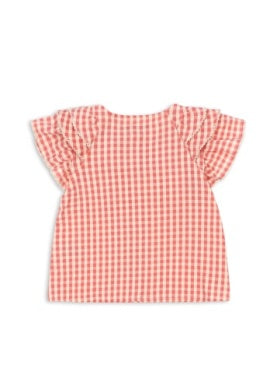 Konges Sløjd- Frill Kim Rüschenbluse in vichy Karo Beere