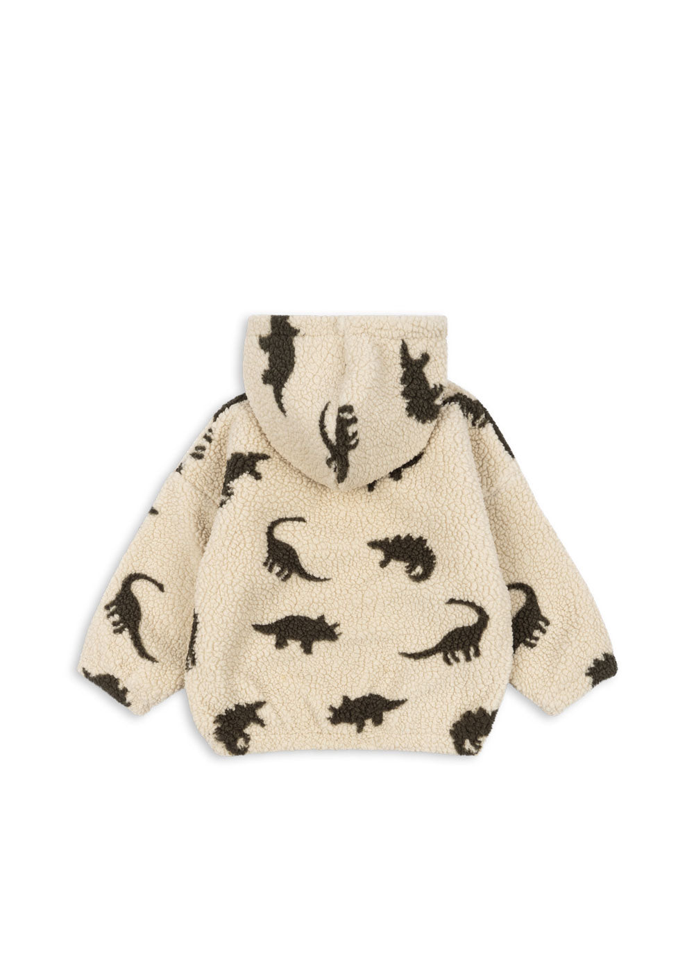Konges Sløjd - Jody Teddyjacke mit Kapuze in Beige mit Dinos
