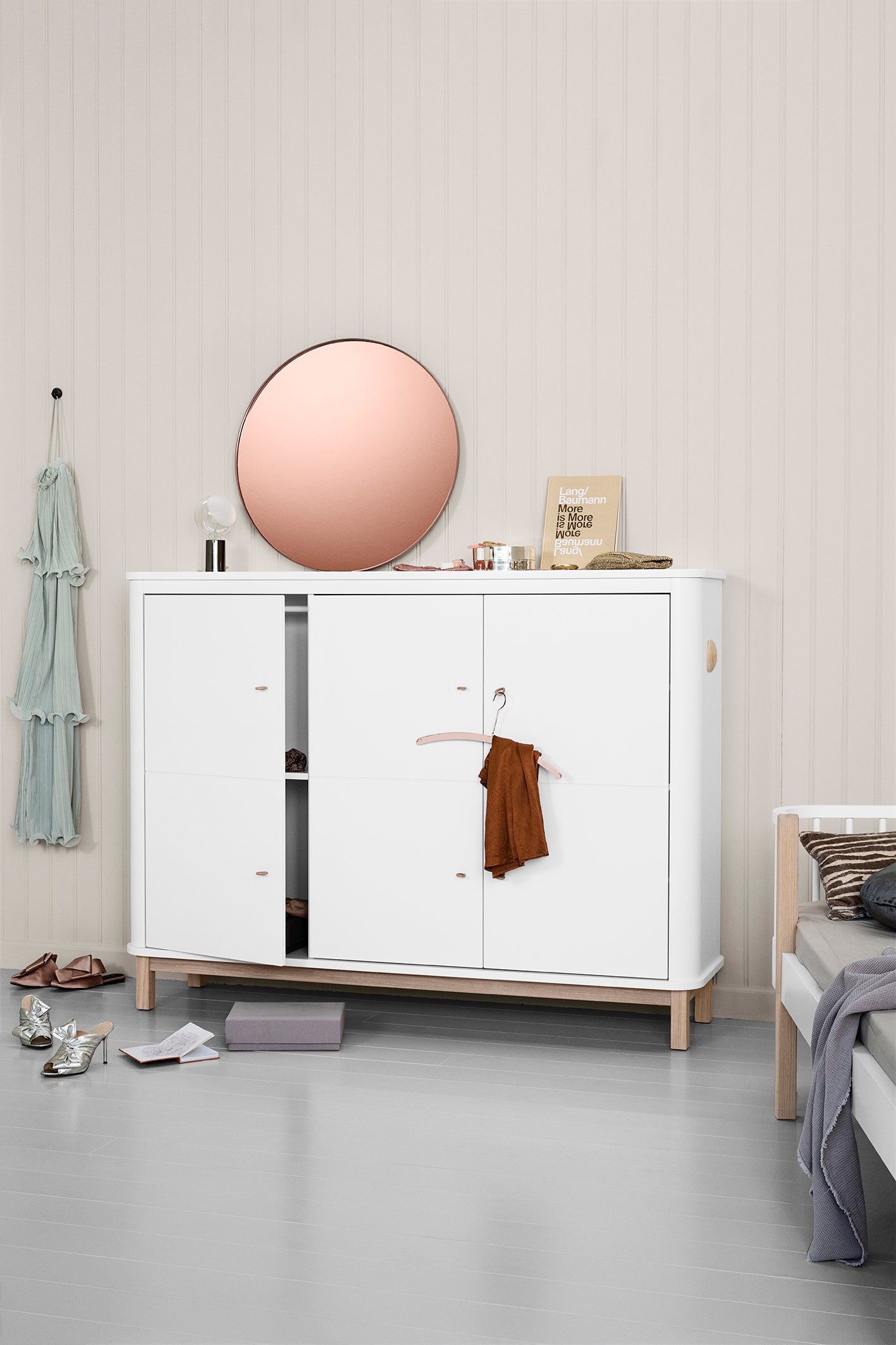 Oliver Furnitue Wood Multi-Schrank - Weiß/ Eiche