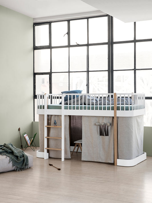 Oliver Furniture Wood Original Halbhohes Hochbett - Weiß/ Eiche