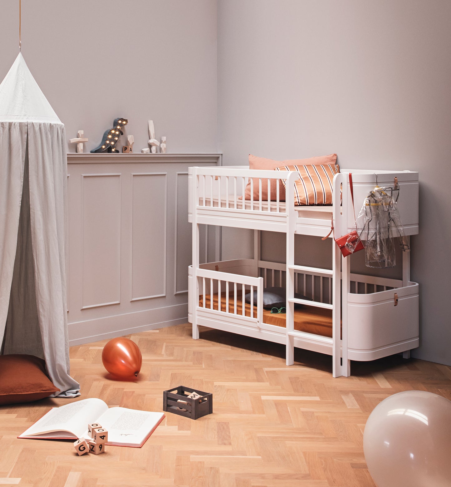 Oliver Furniture Wood Mini+ Halbhohes Etagenbett - in Weiß