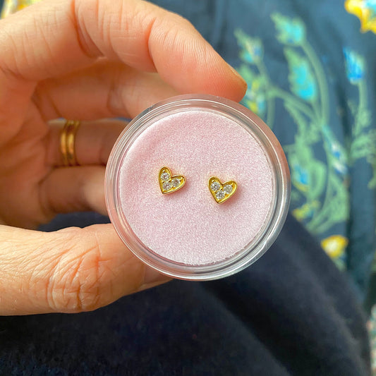 von Rike - Ohrstecker Herz in Silber vergoldet