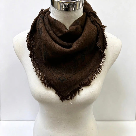 Naais Paris - Bandana Tuch in Schokobraun mit Paisely Muster 60x60 aus Wolle / Viskose PRE ORDER (Kopie)