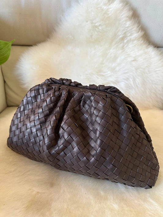 Stadtkinder - Cluch  in dunkelbraun 100 % Nappaleder