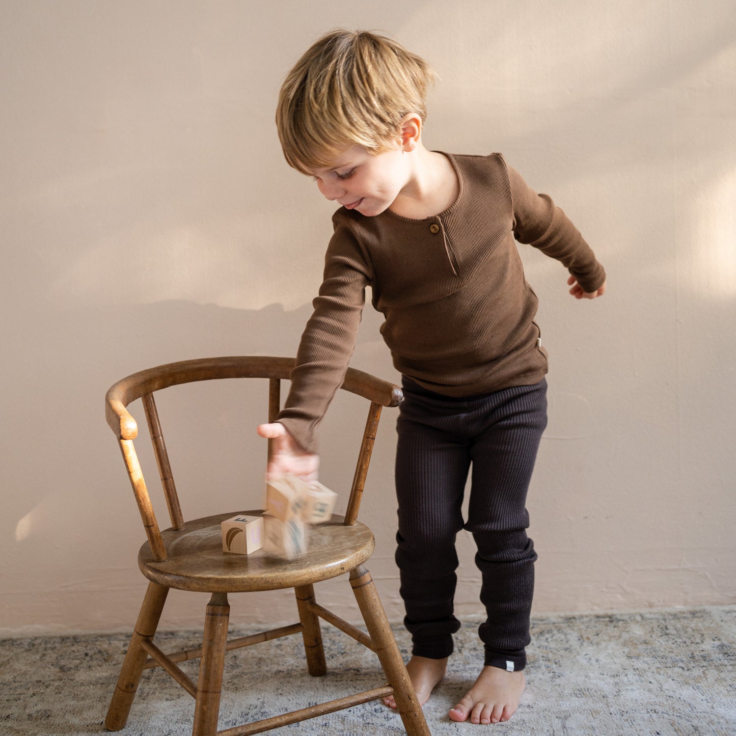 Minimalisma - Active Babyleggings in Dark Chocolate aus 100 % Merinowolle