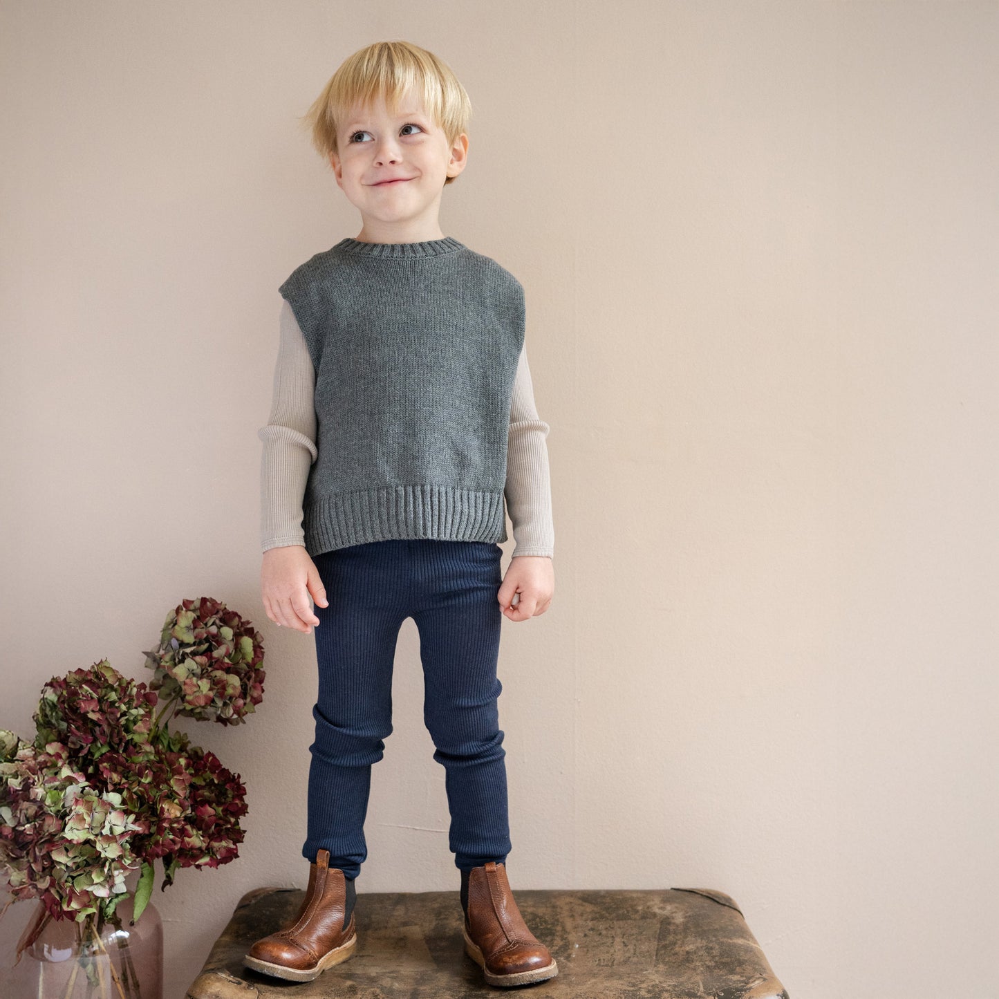 Minimalisma - Active Babyleggings in Night Blue aus 100 % Merinowolle