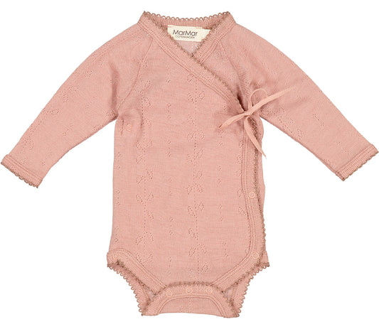 MAR MAR Copenhagen - Belita Wickelbody Pointelle 100 % Merinowolle in rosa
