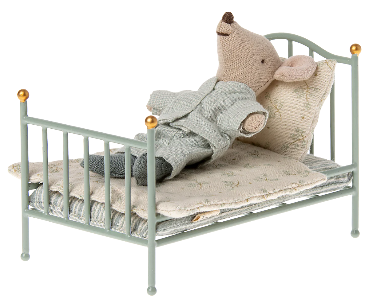 Maileg - Metallbett in Mint für die Maus