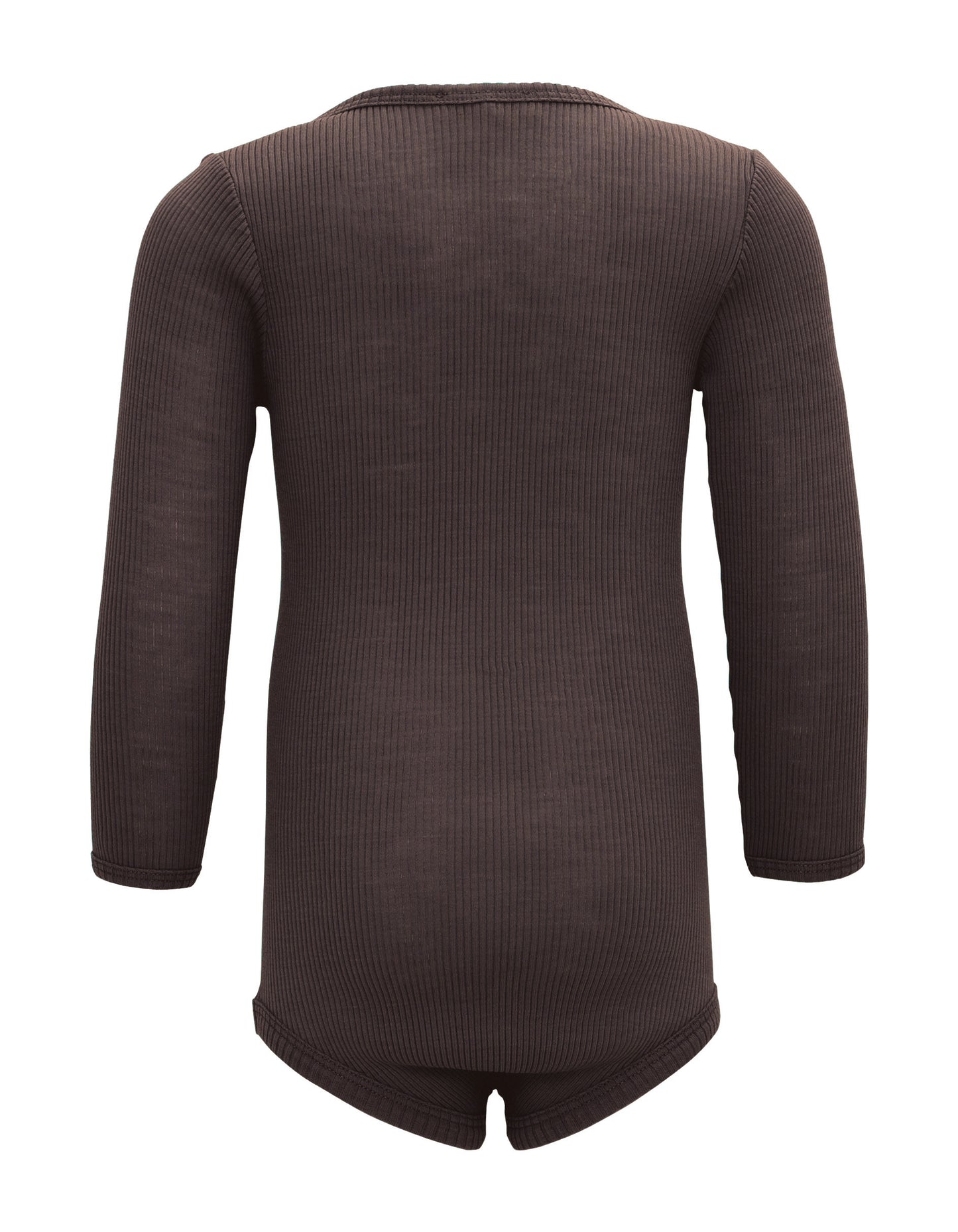Minimalisma - Alaska Baby Langarm Body in Dark Chocolate aus 100 % Merinowolle