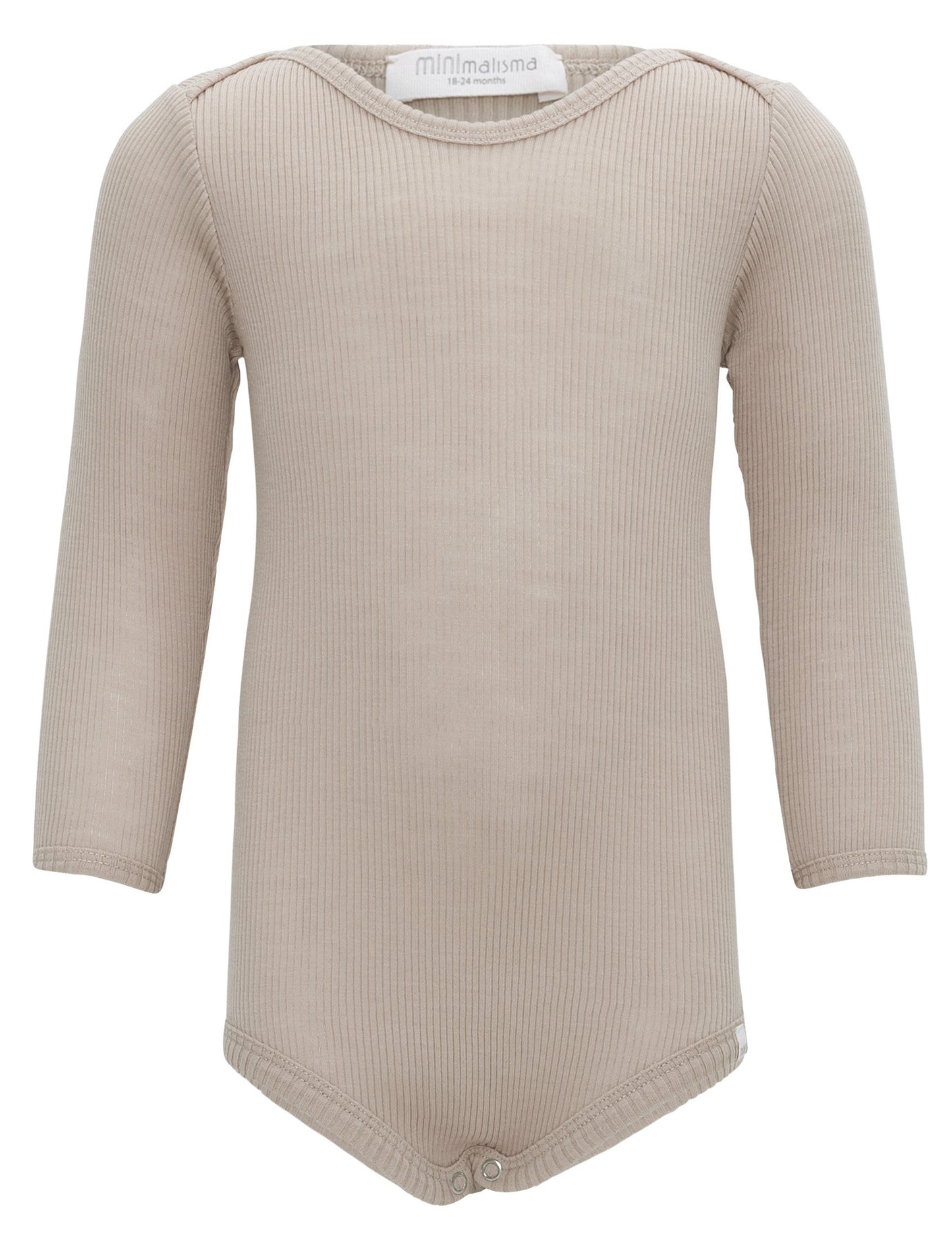 Minimalisma - Alaska Baby Langarm Body in Camle Melange aus 100 % Merinowolle