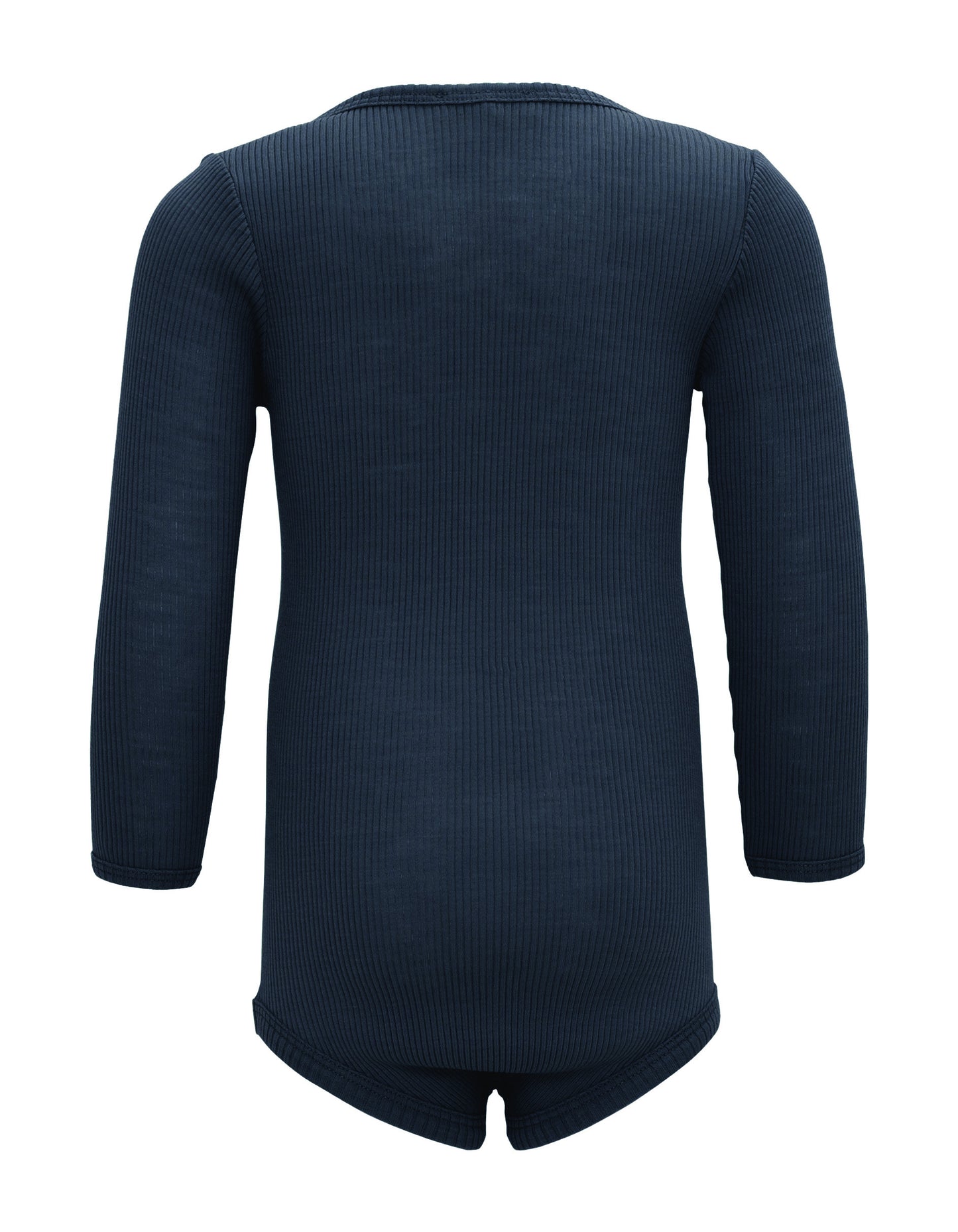 Minimalisma - Alaska Baby Langarm Body in Night Blue aus100 % Merinwolle