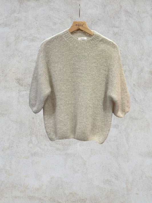 Naais - Pullover Kurzarm in Taupe Beige