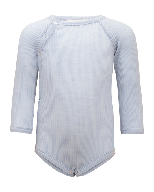 Minimalisma -  Ask Wickelbody aus 100 % Merinowolle in Frost Blue